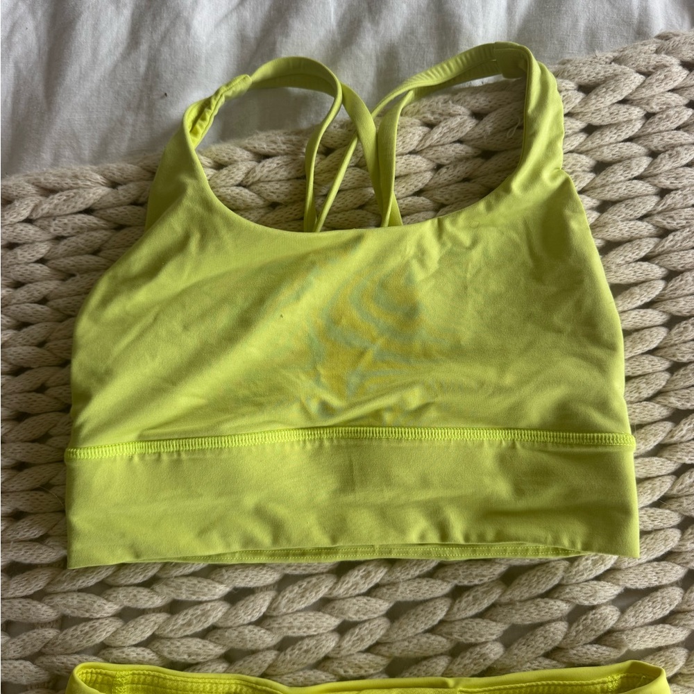 Lululemon Athletica Neon Yellow Crop Top